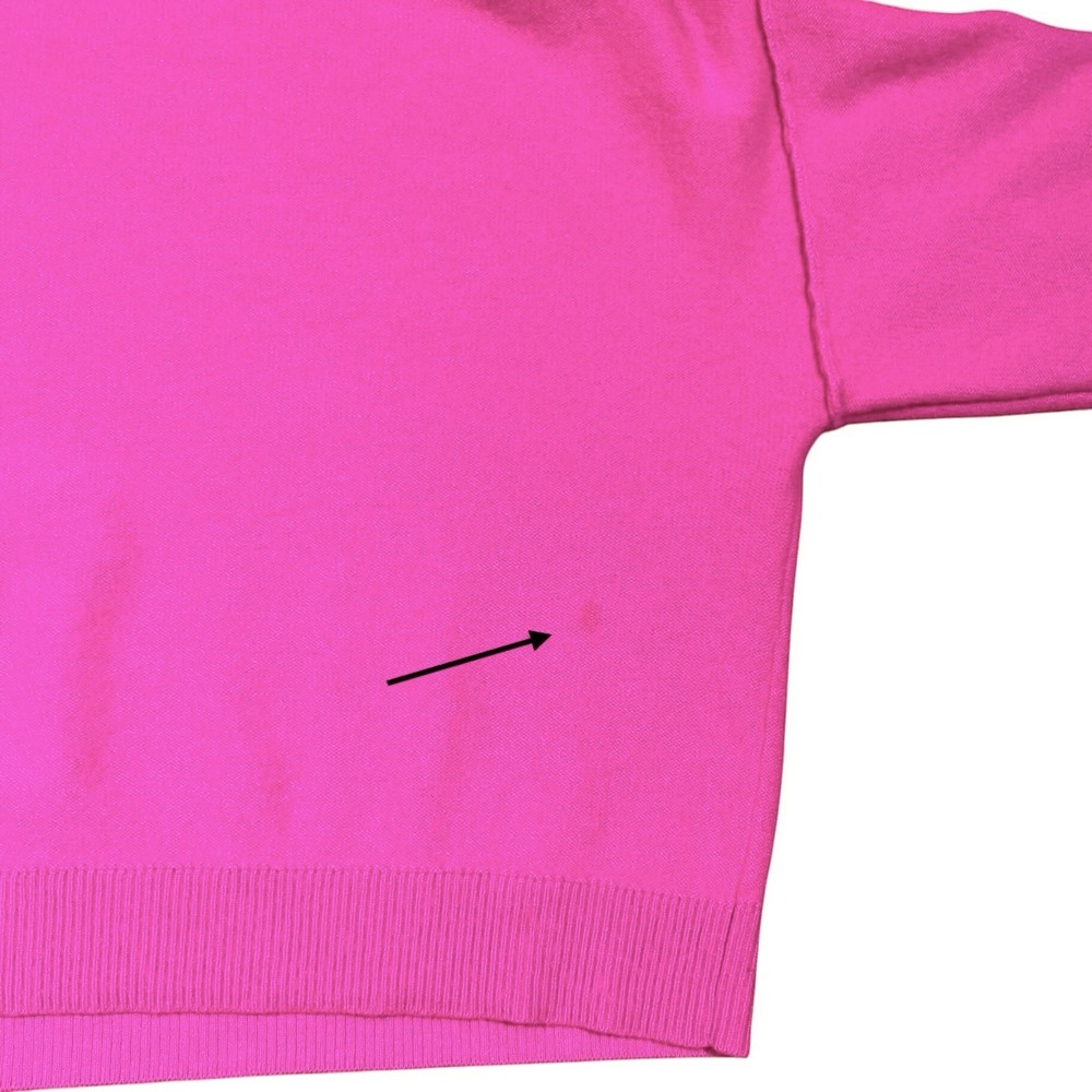Pilcro Anthropologie Alani 100% Cashmere Mock-Neck Sweater Size M Bright Pink - Picture 6 of 10